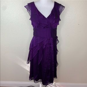 AP prom , party cocktail purple ruffles dress